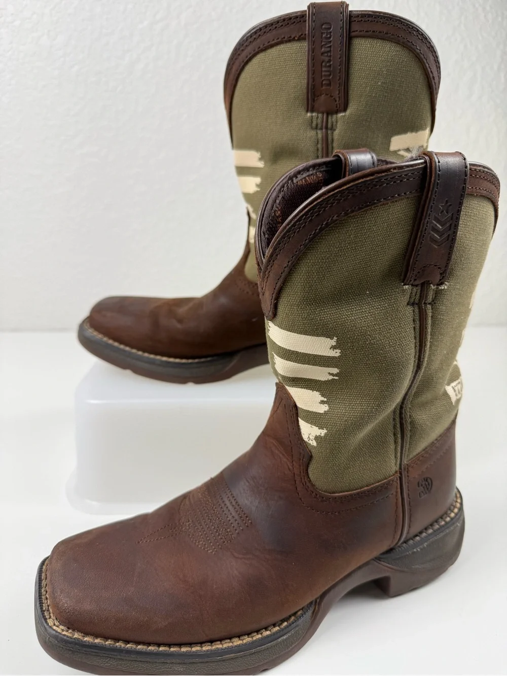 Durango Lil' Rebel USA Flag Army Western Cowboy Boots | Size 3M